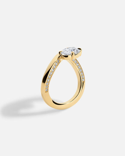 Marquise Cut Cluster Styled Lab Grown Diamond Engagement Ring