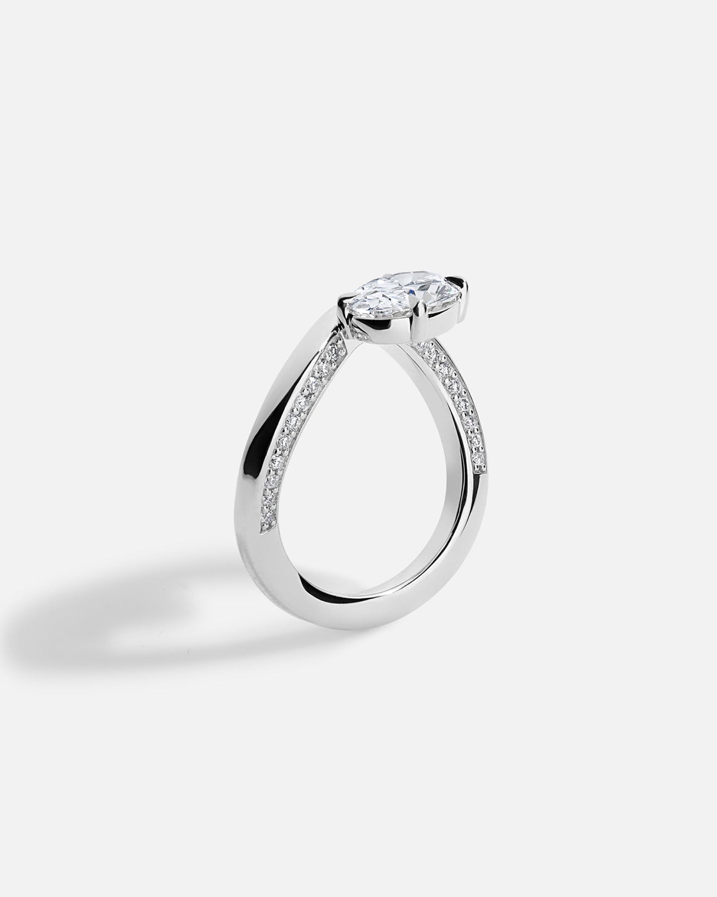 Marquise Cut Cluster Styled Lab Grown Diamond Engagement Ring