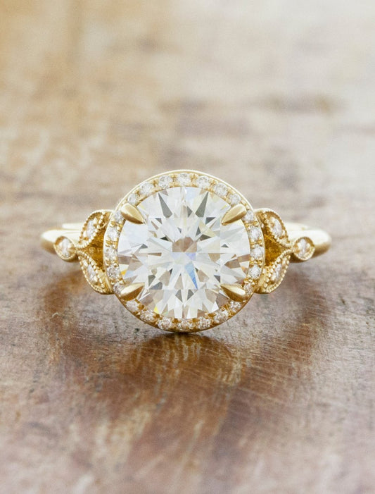 2 CT Round Three Stones Lab Grown Diamond Engagement Ring