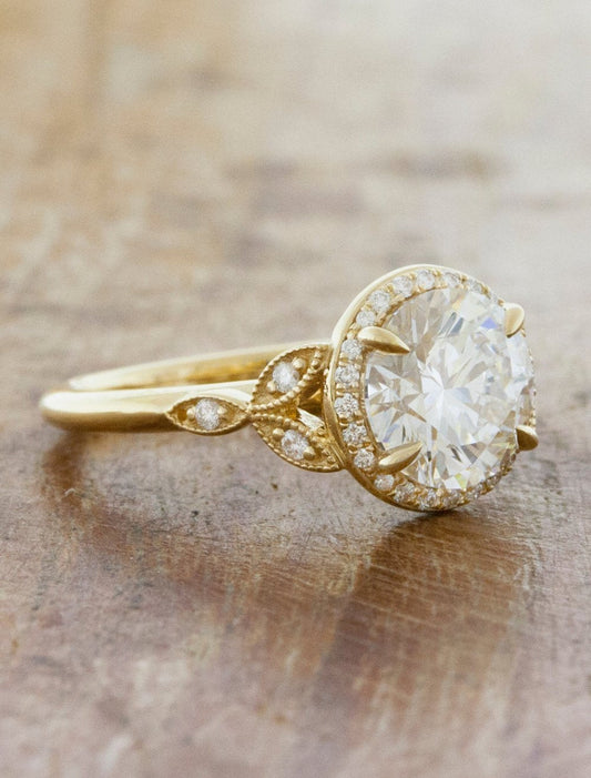 2 CT Round Three Stones Lab Grown Diamond Engagement Ring