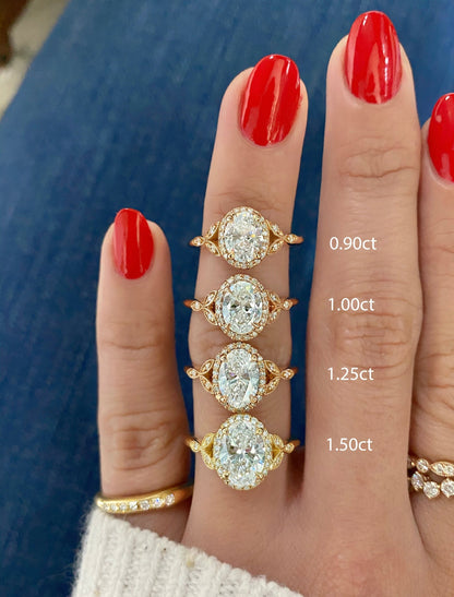 2 CT Round Three Stones Lab Grown Diamond Engagement Ring