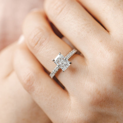2 CT Round Three Stones Lab Grown Diamond Engagement Ring
