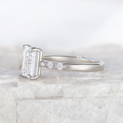 2 CT Round Three Stones Lab Grown Diamond Engagement Ring