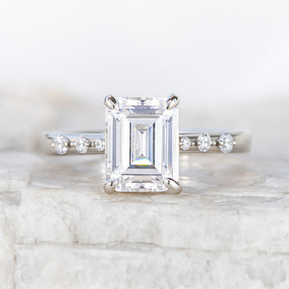 2 CT Round Three Stones Lab Grown Diamond Engagement Ring