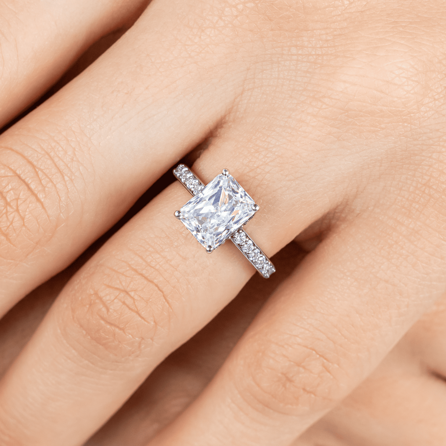 2 CT Round Three Stones Lab Grown Diamond Engagement Ring