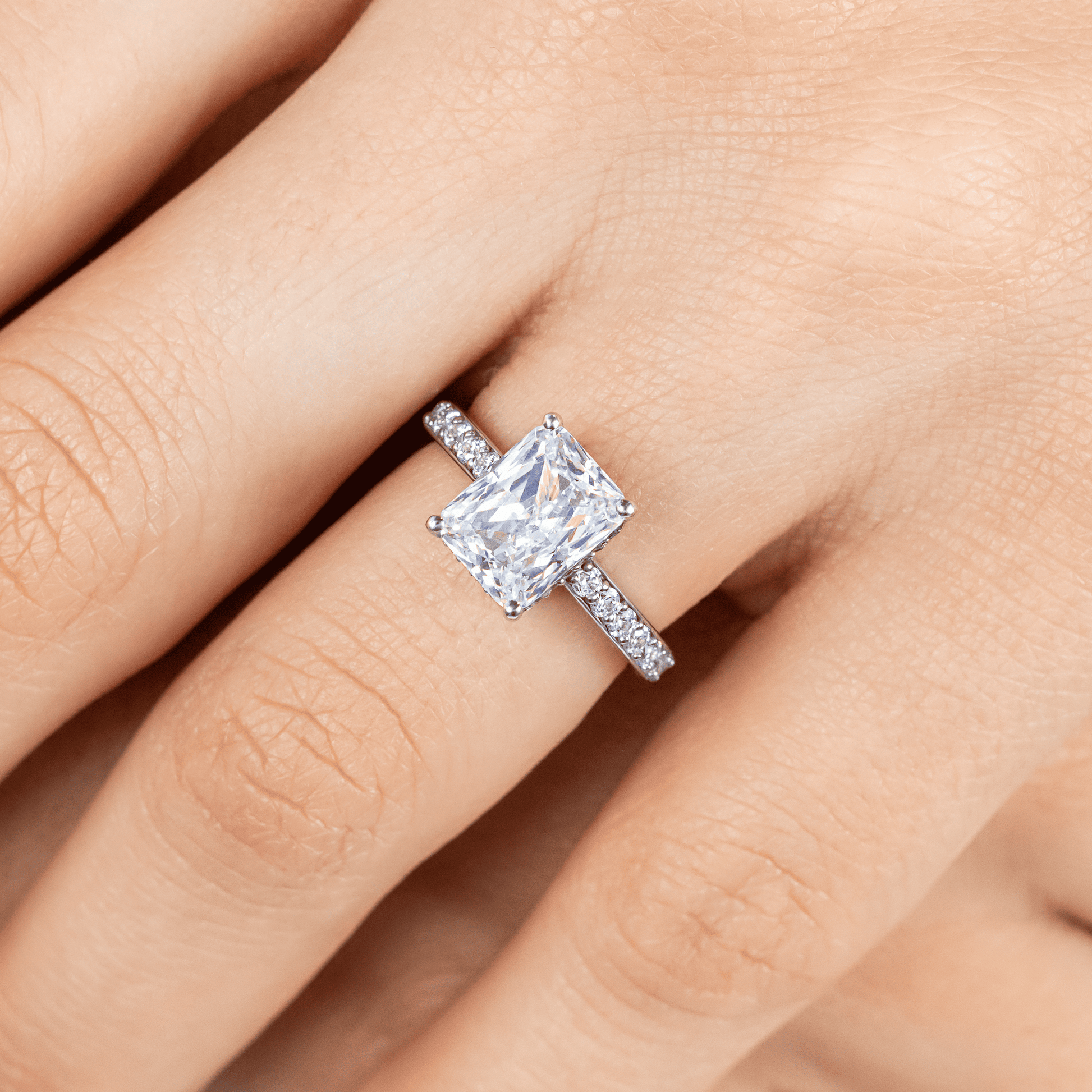 2 CT Round Three Stones Lab Grown Diamond Engagement Ring