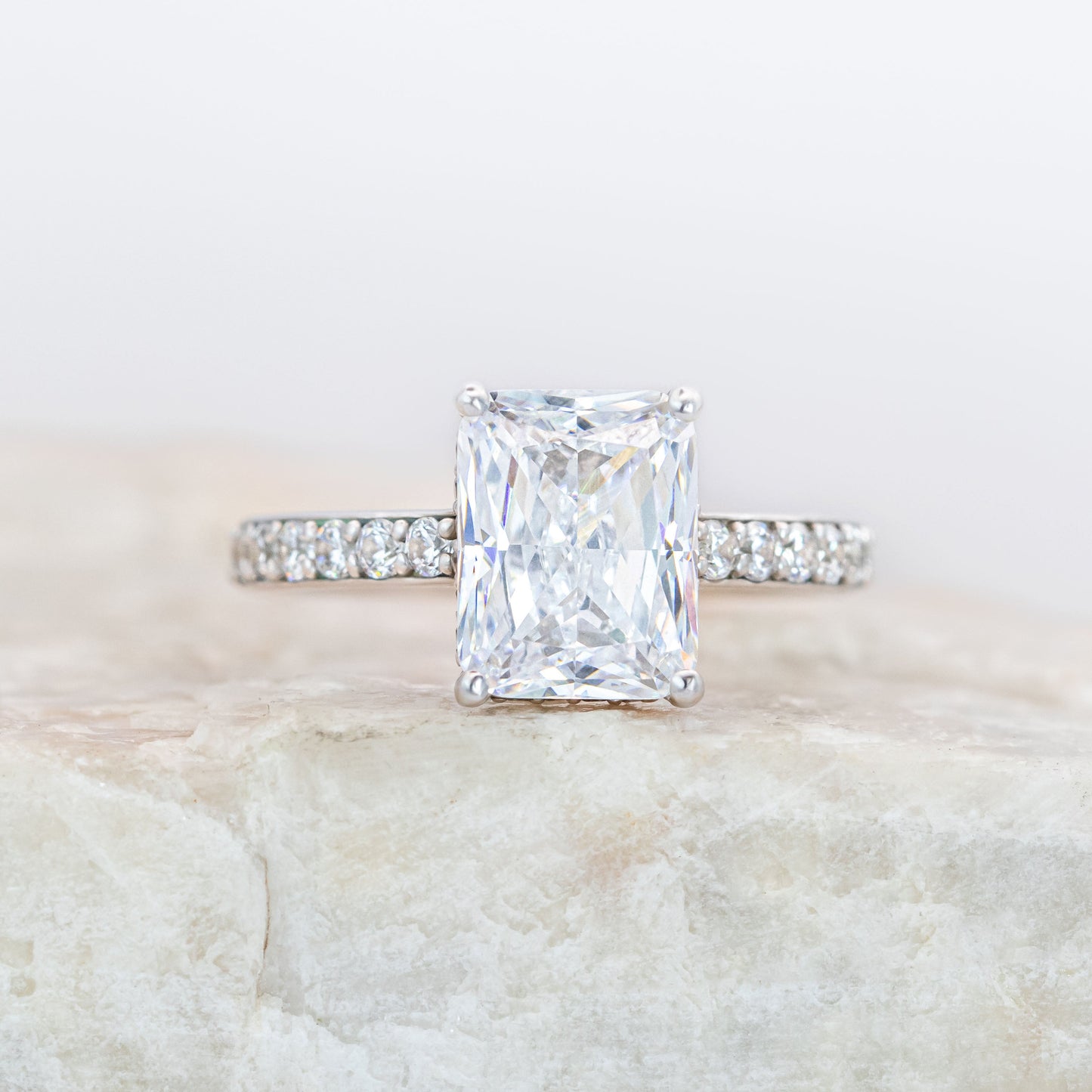 2 CT Round Three Stones Lab Grown Diamond Engagement Ring