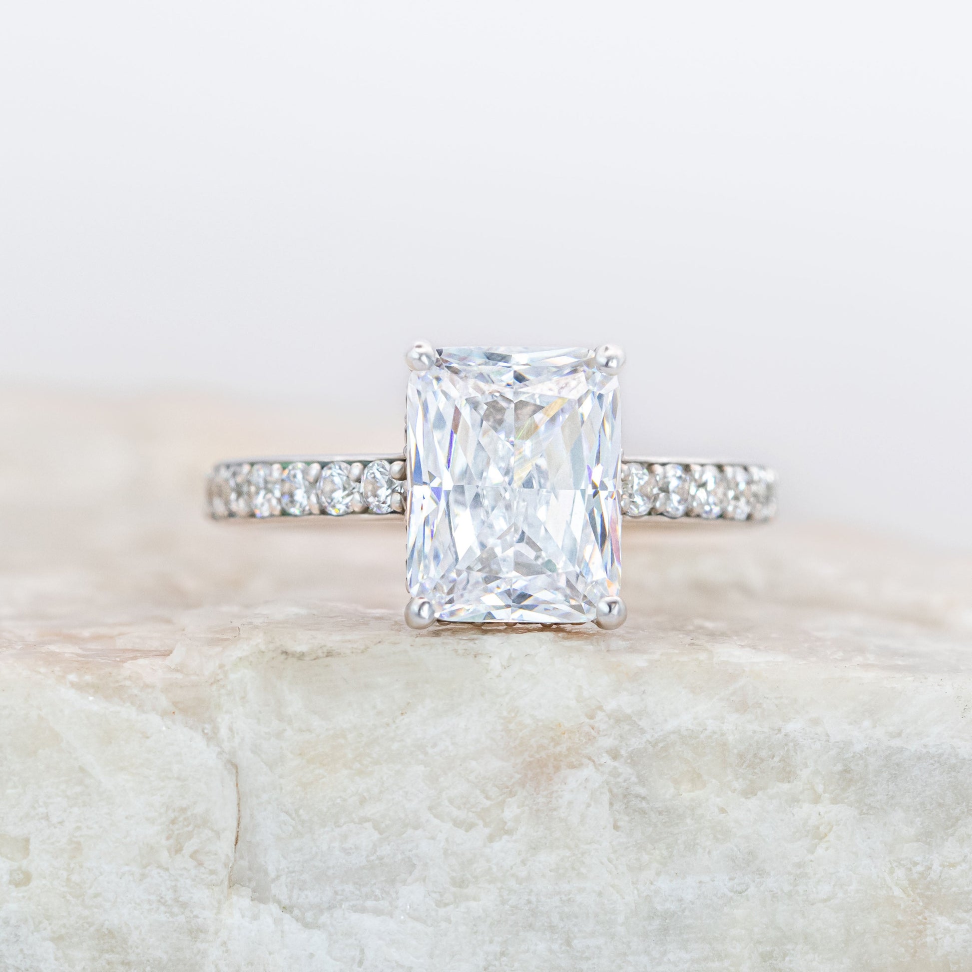 2 CT Round Three Stones Lab Grown Diamond Engagement Ring