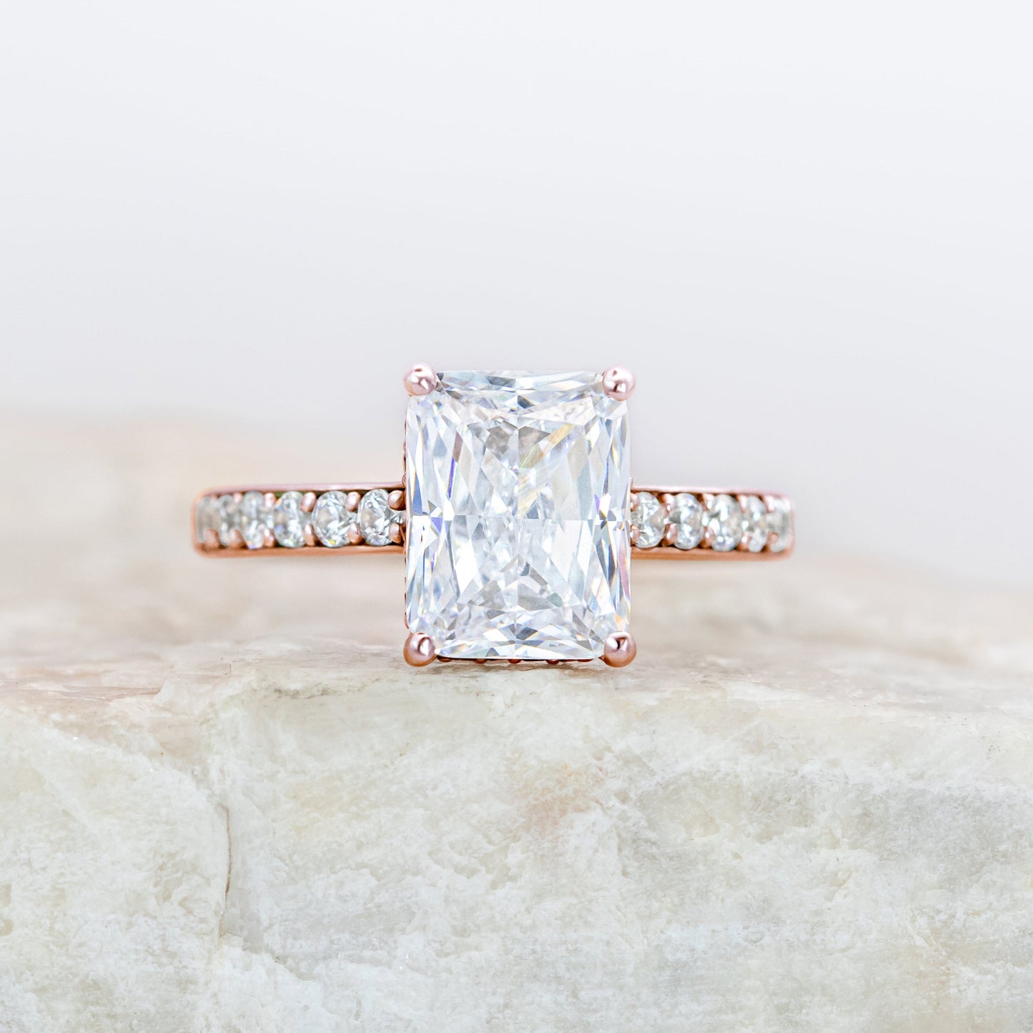 2 CT Round Three Stones Lab Grown Diamond Engagement Ring