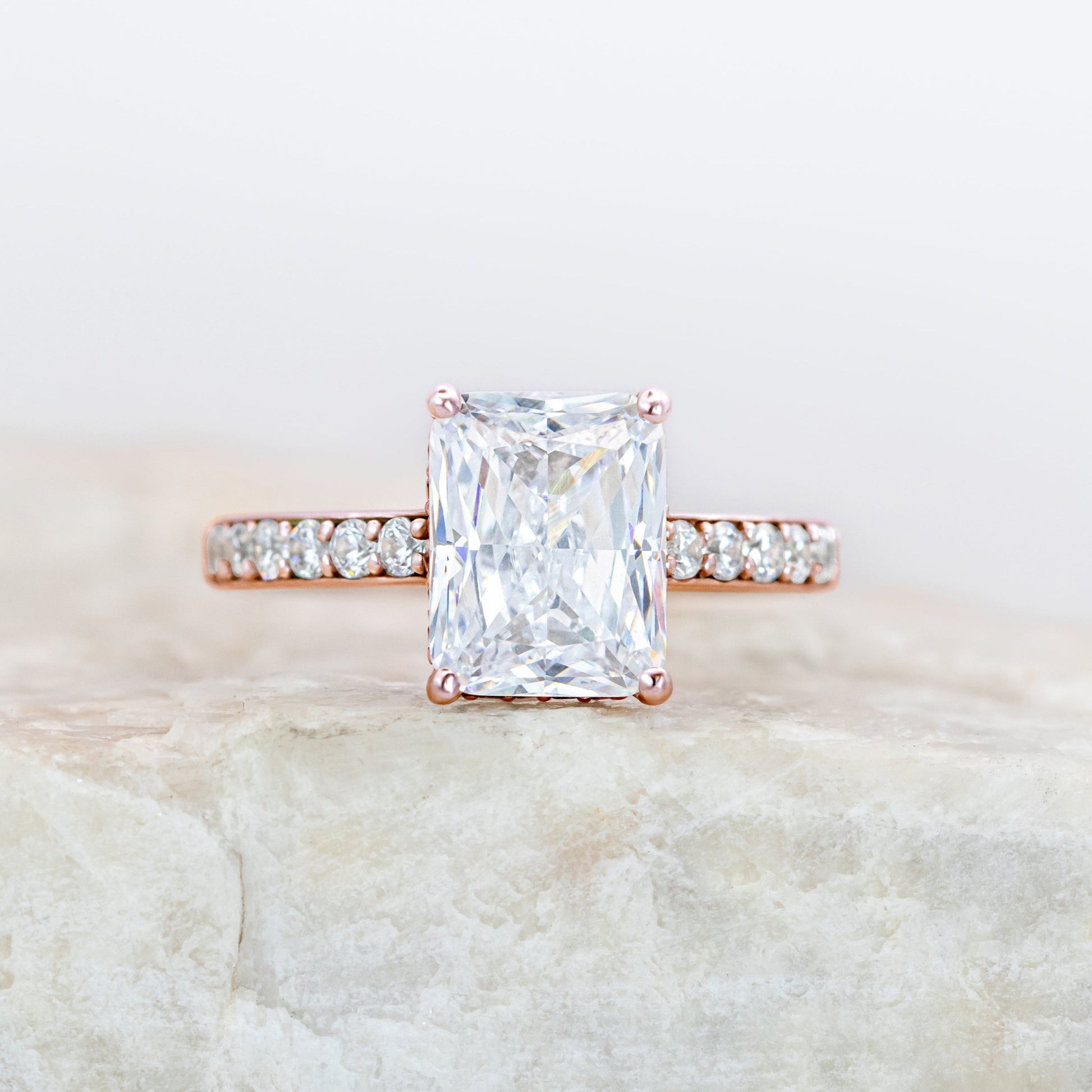 2 CT Round Three Stones Lab Grown Diamond Engagement Ring