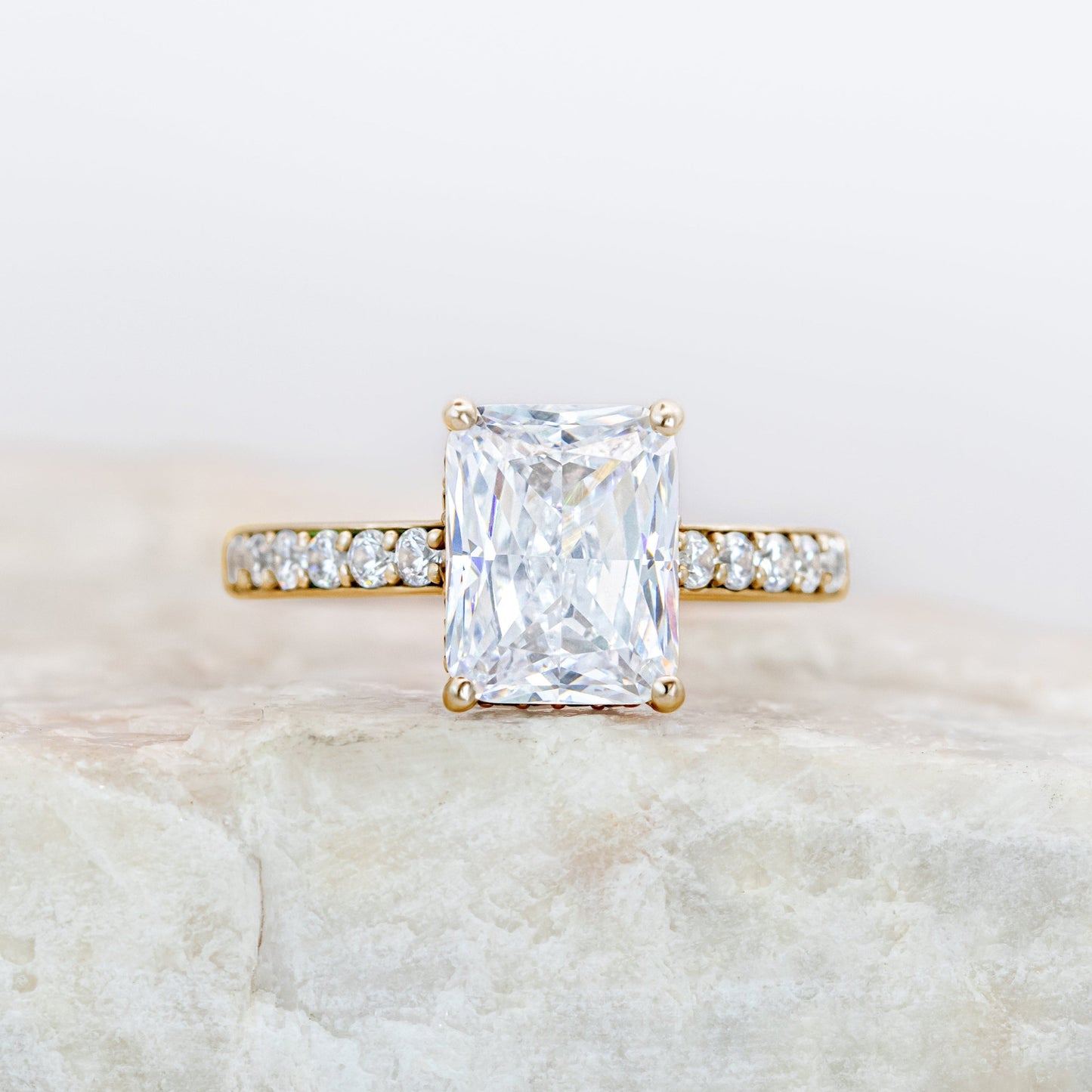 2 CT Round Three Stones Lab Grown Diamond Engagement Ring