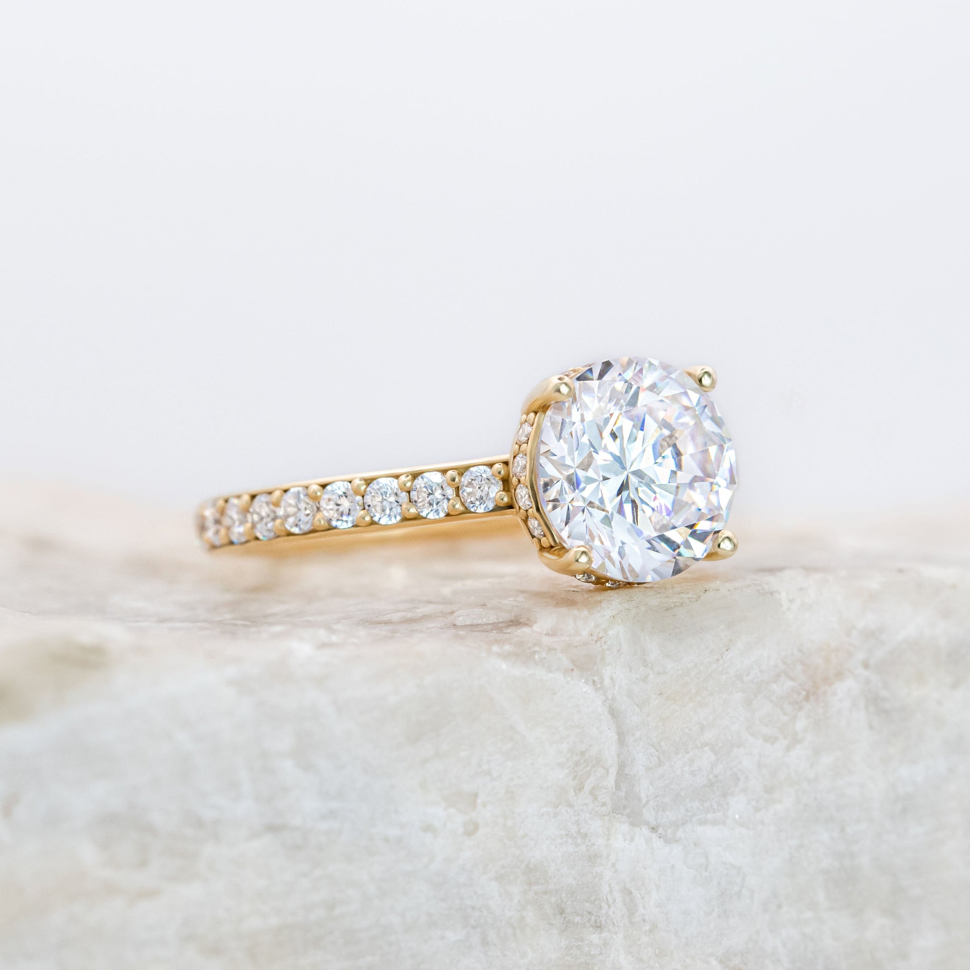 2 CT Round Three Stones Lab Grown Diamond Engagement Ring