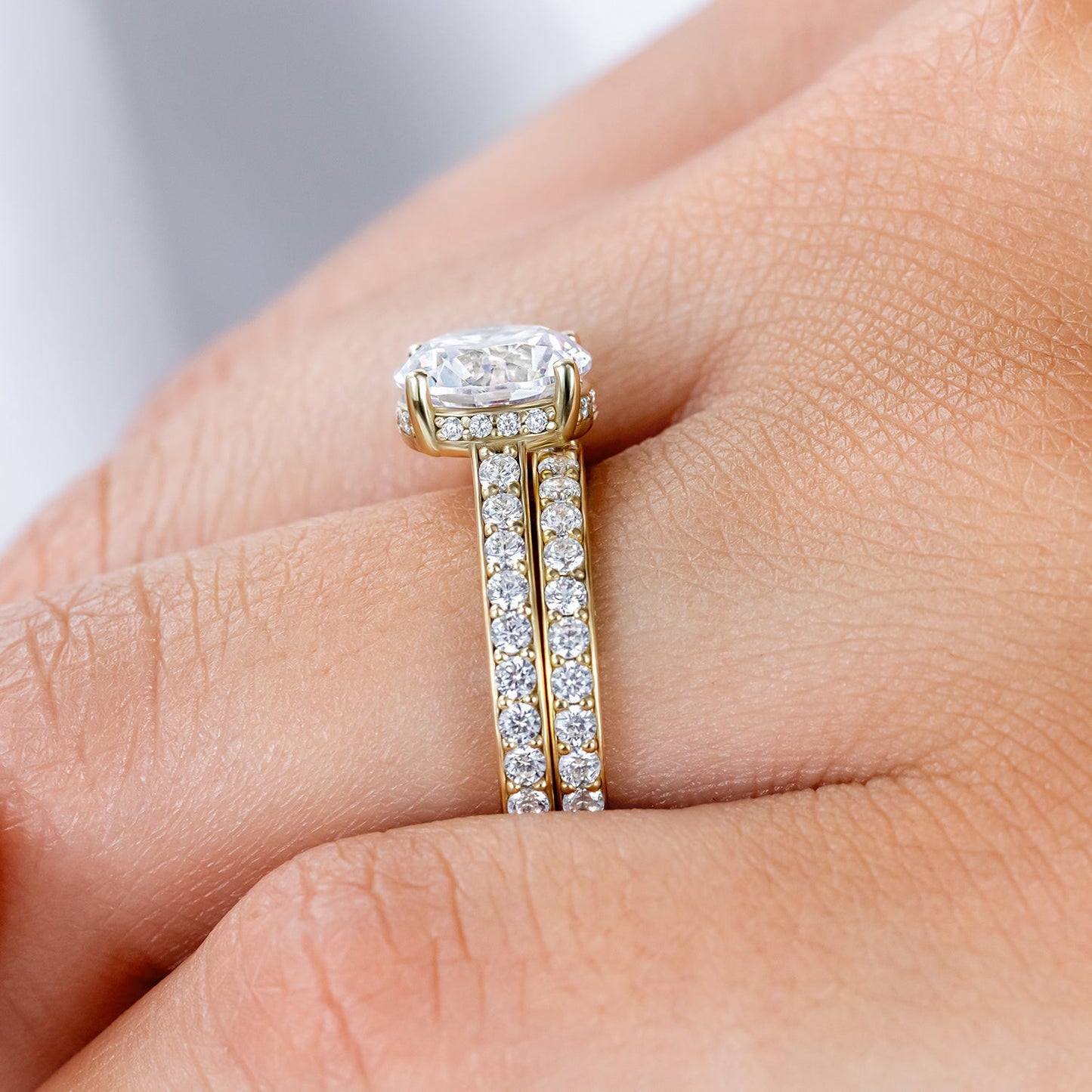 2 CT Round Three Stones Lab Grown Diamond Engagement Ring