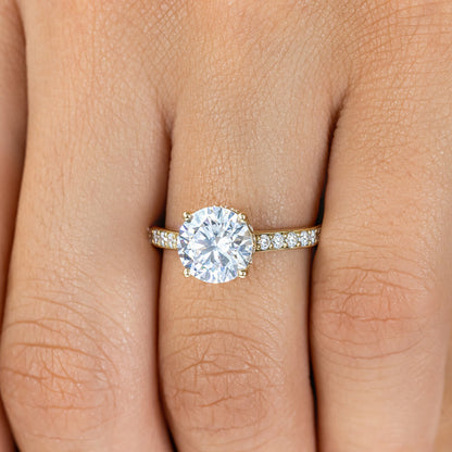 2 CT Round Three Stones Lab Grown Diamond Engagement Ring