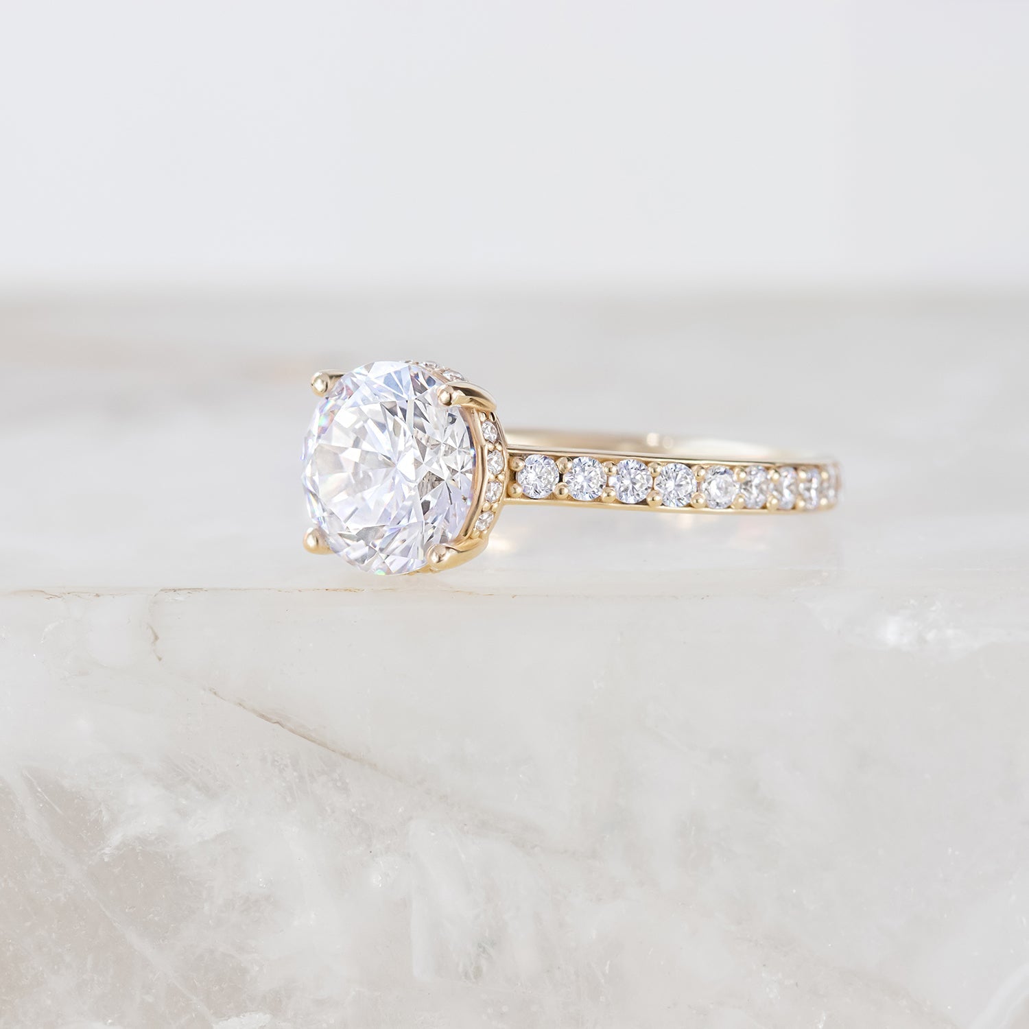 2 CT Round Three Stones Lab Grown Diamond Engagement Ring