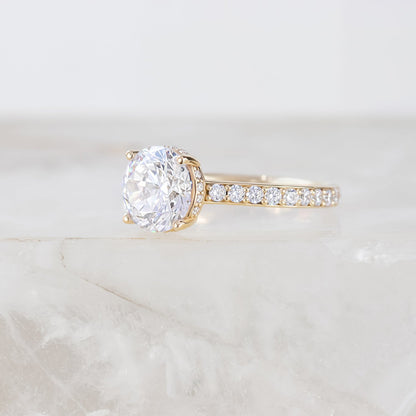 2 CT Round Three Stones Lab Grown Diamond Engagement Ring