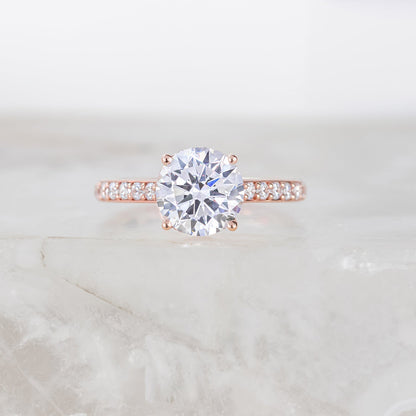 2 CT Round Three Stones Lab Grown Diamond Engagement Ring