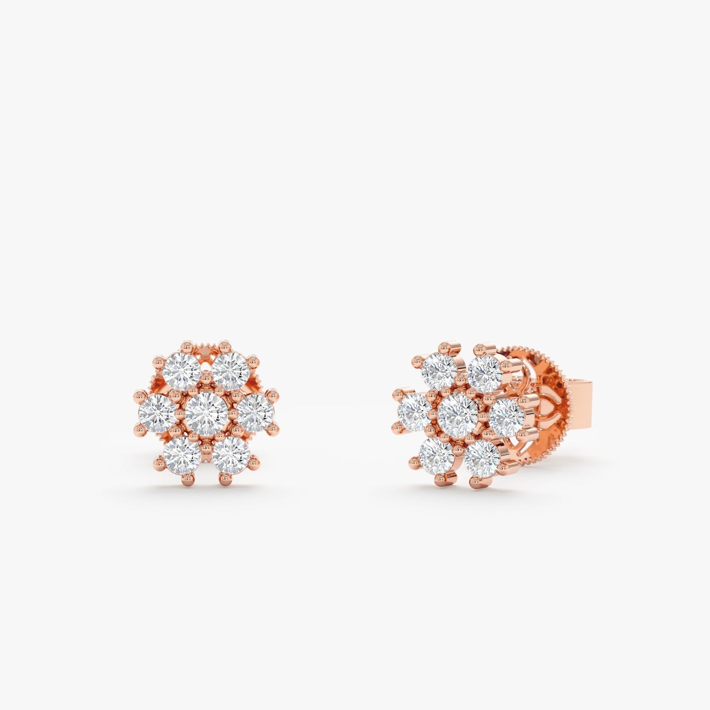 1.0 CT Round Bezel Solitaire Lab Grown Diamond Earrings