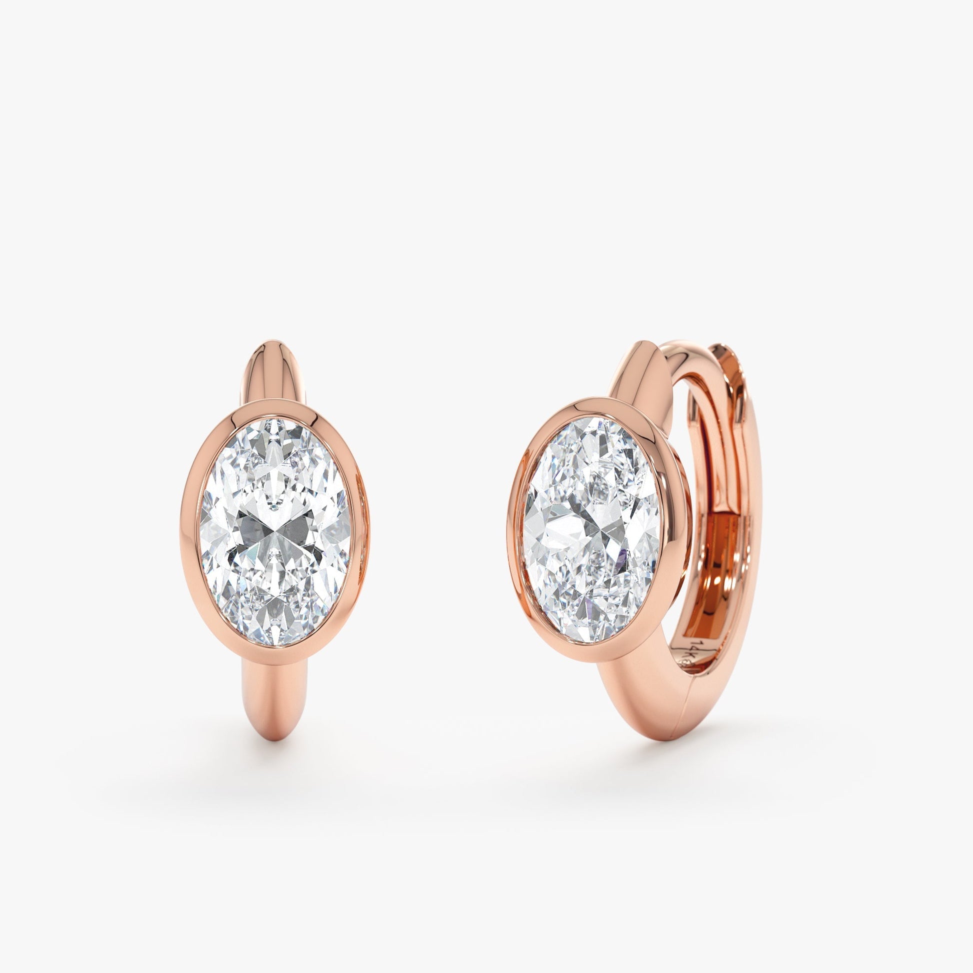 1.0 CT Round Bezel Solitaire Lab Grown Diamond Earrings