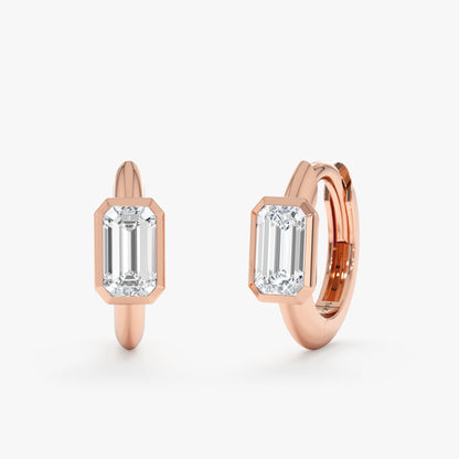 1.0 CT Round Bezel Solitaire Lab Grown Diamond Earrings
