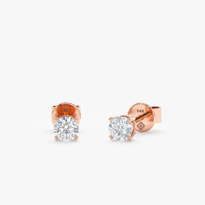 1.0 CT Round Bezel Solitaire Lab Grown Diamond Earrings