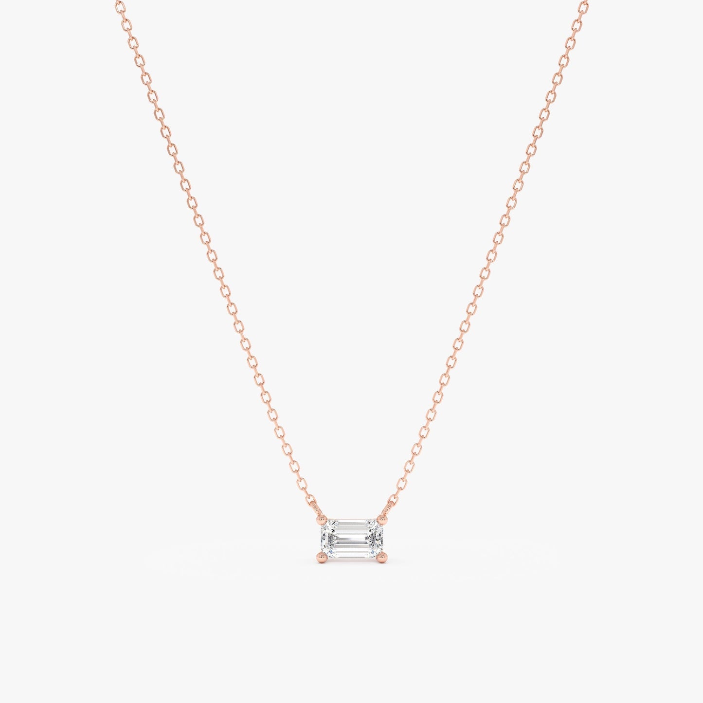 1.0 CT Round Bezel Solitaire Lab Grown Diamond Necklace