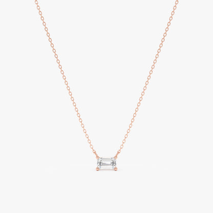 1.0 CT Round Bezel Solitaire Lab Grown Diamond Necklace