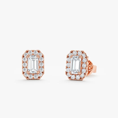1.0 CT Round Bezel Solitaire Lab Grown Diamond Earrings