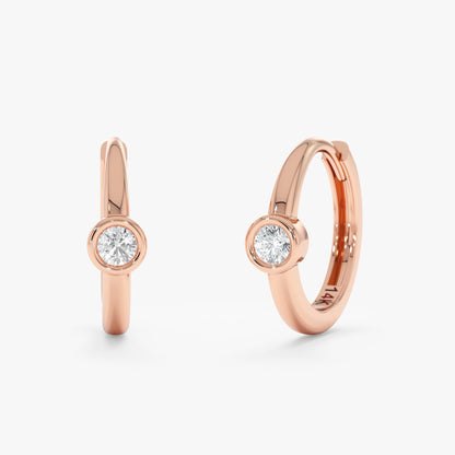 1.0 CT Round Bezel Solitaire Lab Grown Diamond Earrings