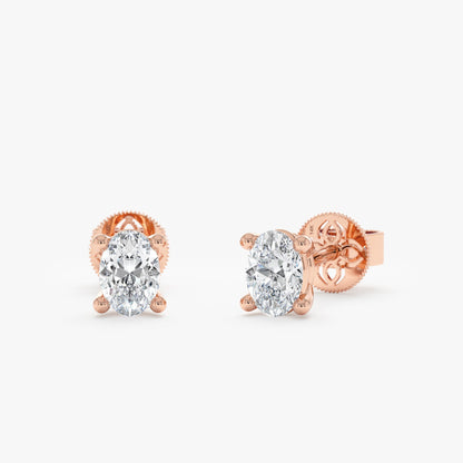 1.0 CT Round Bezel Solitaire Lab Grown Diamond Earrings