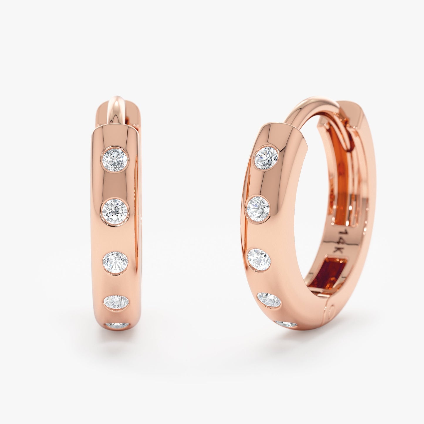 1.0 CT Round Bezel Solitaire Lab Grown Diamond Earrings