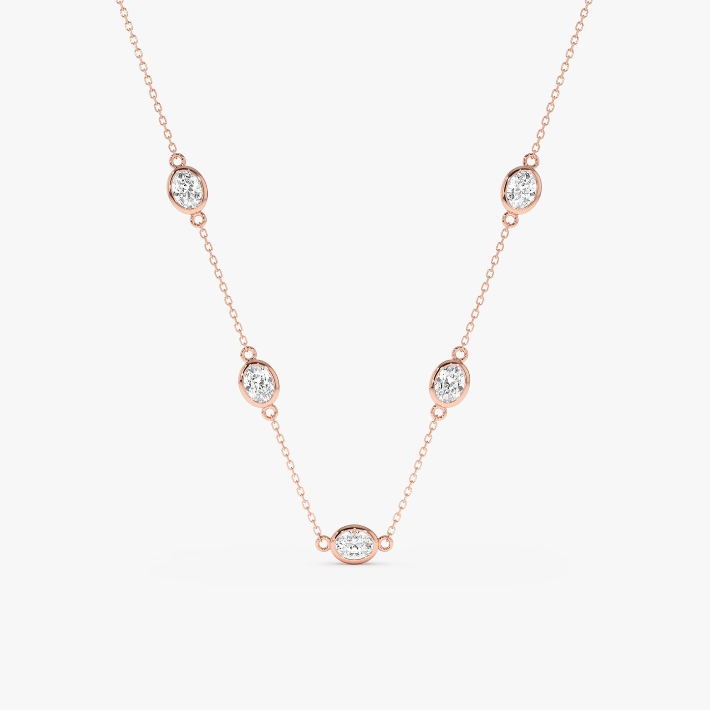 1.0 CT Round Bezel Solitaire Lab Grown Diamond Necklace