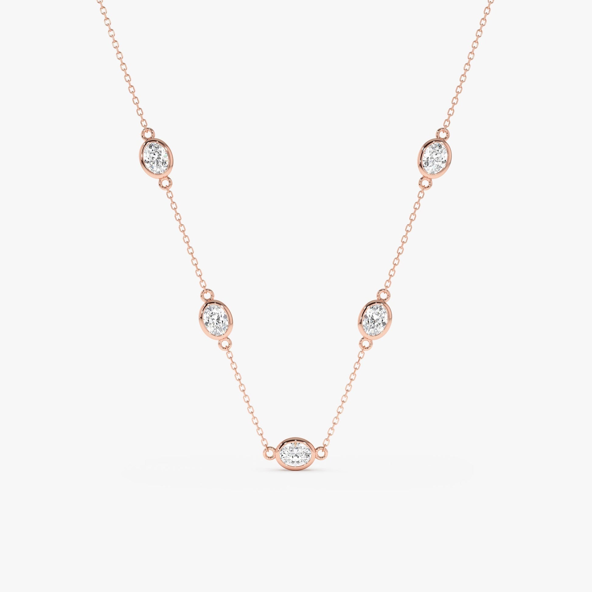 1.0 CT Round Bezel Solitaire Lab Grown Diamond Necklace