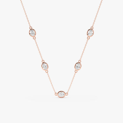 1.0 CT Round Bezel Solitaire Lab Grown Diamond Necklace