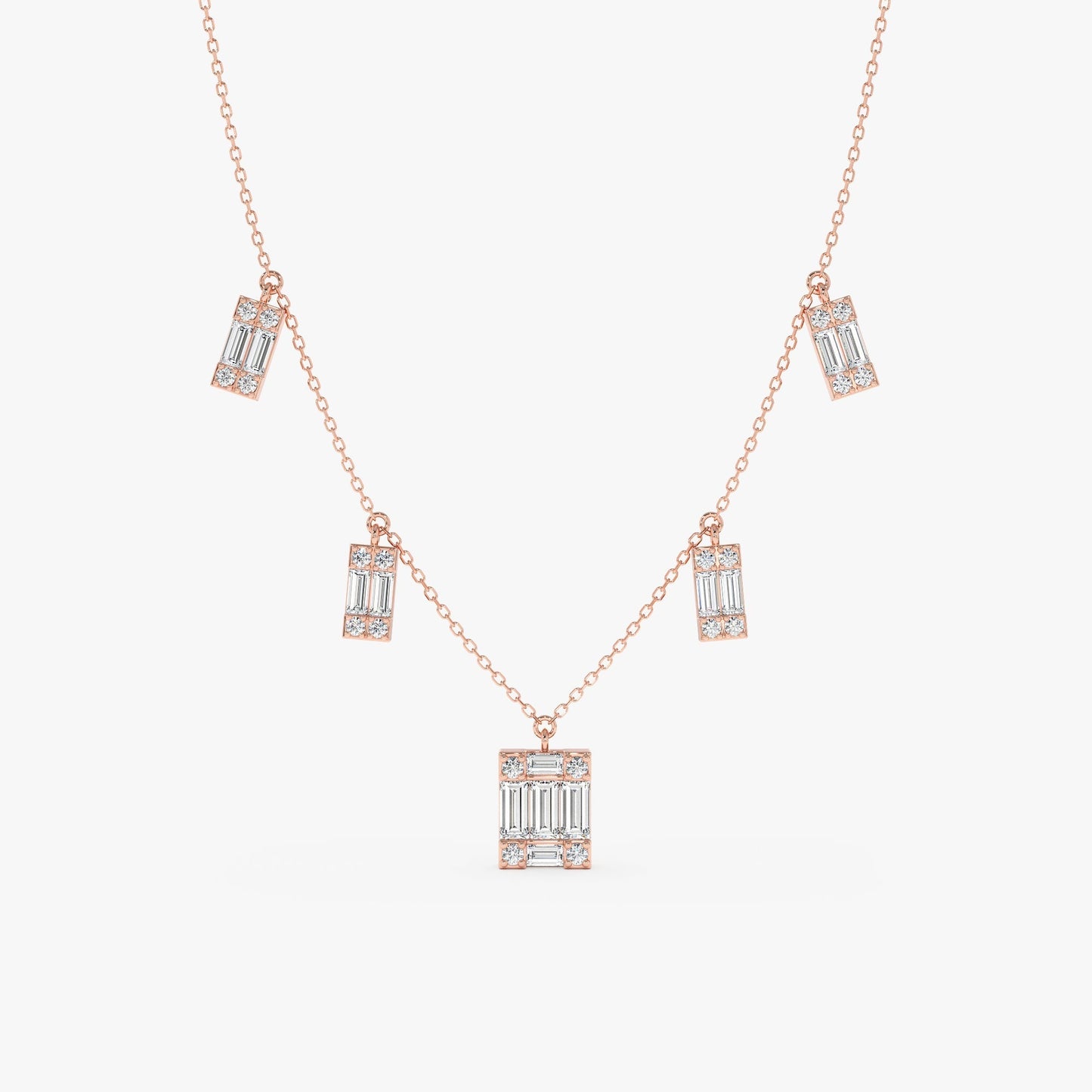 1.0 CT Round Bezel Solitaire Lab Grown Diamond Necklace