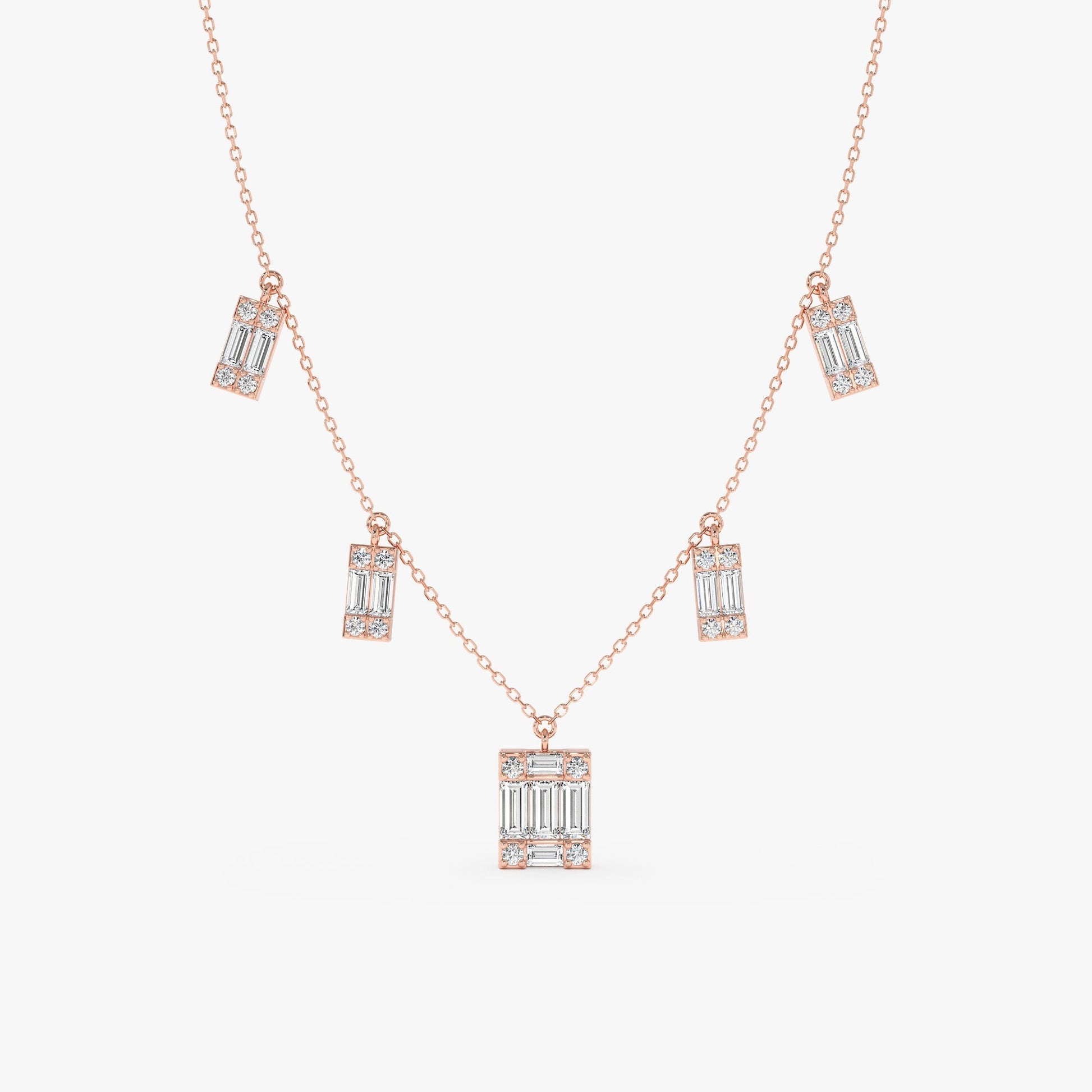 1.0 CT Round Bezel Solitaire Lab Grown Diamond Necklace