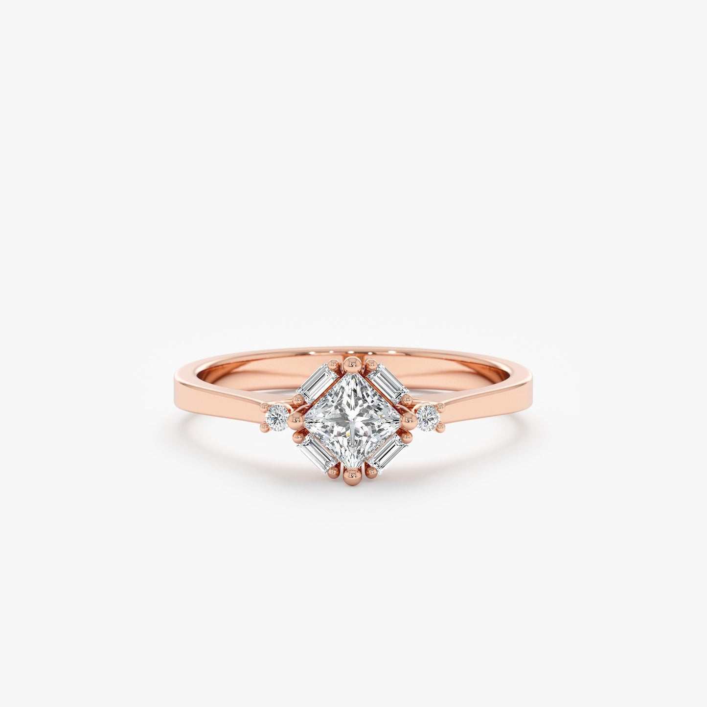 2 CT Round Three Stones Lab Grown Diamond Engagement Ring