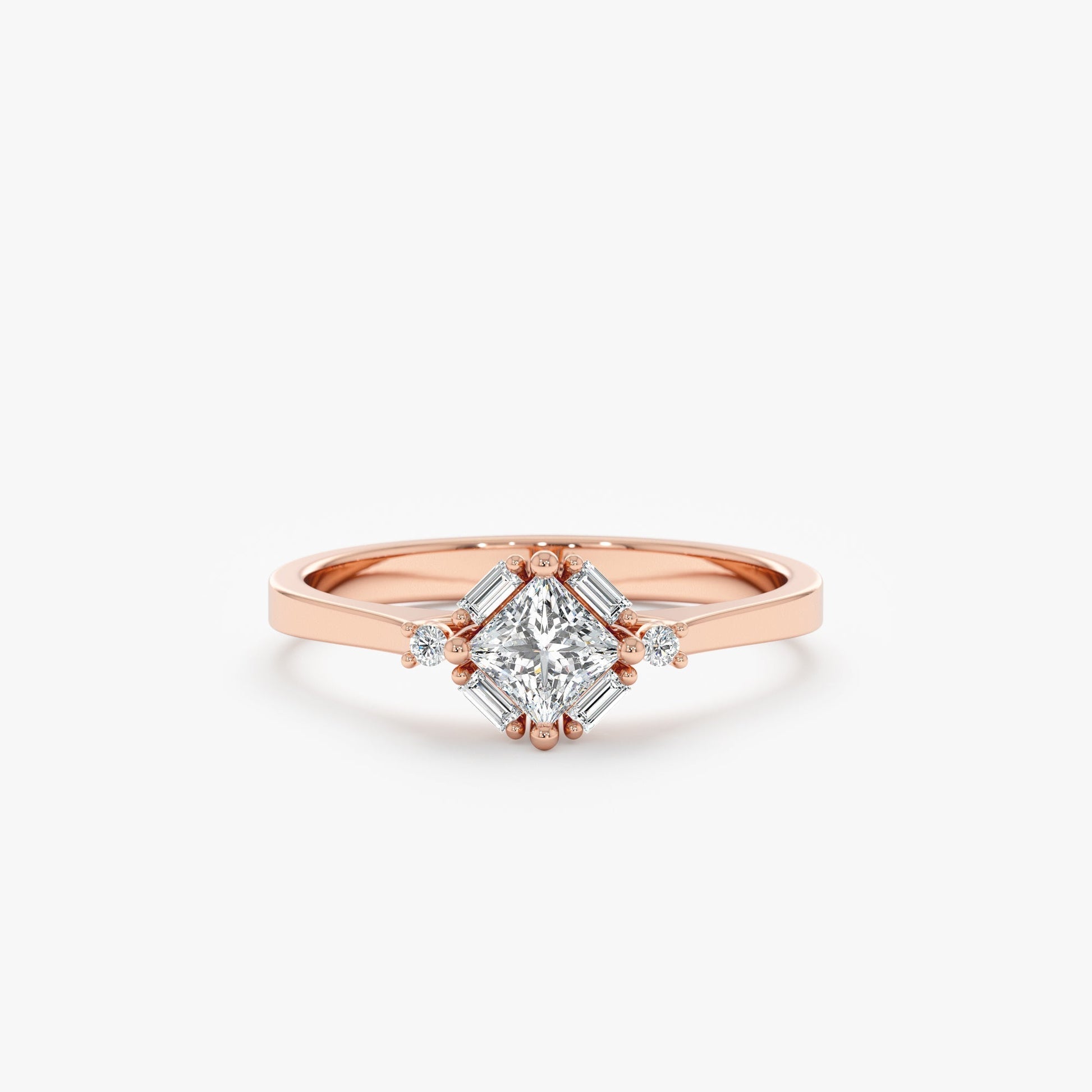2 CT Round Three Stones Lab Grown Diamond Engagement Ring