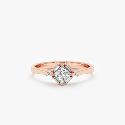 2 CT Round Three Stones Lab Grown Diamond Engagement Ring