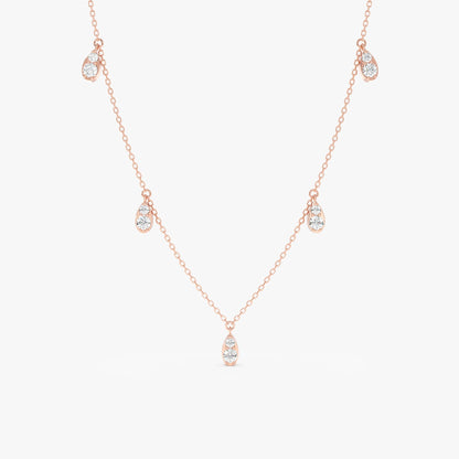 1.0 CT Round Bezel Solitaire Lab Grown Diamond Necklace