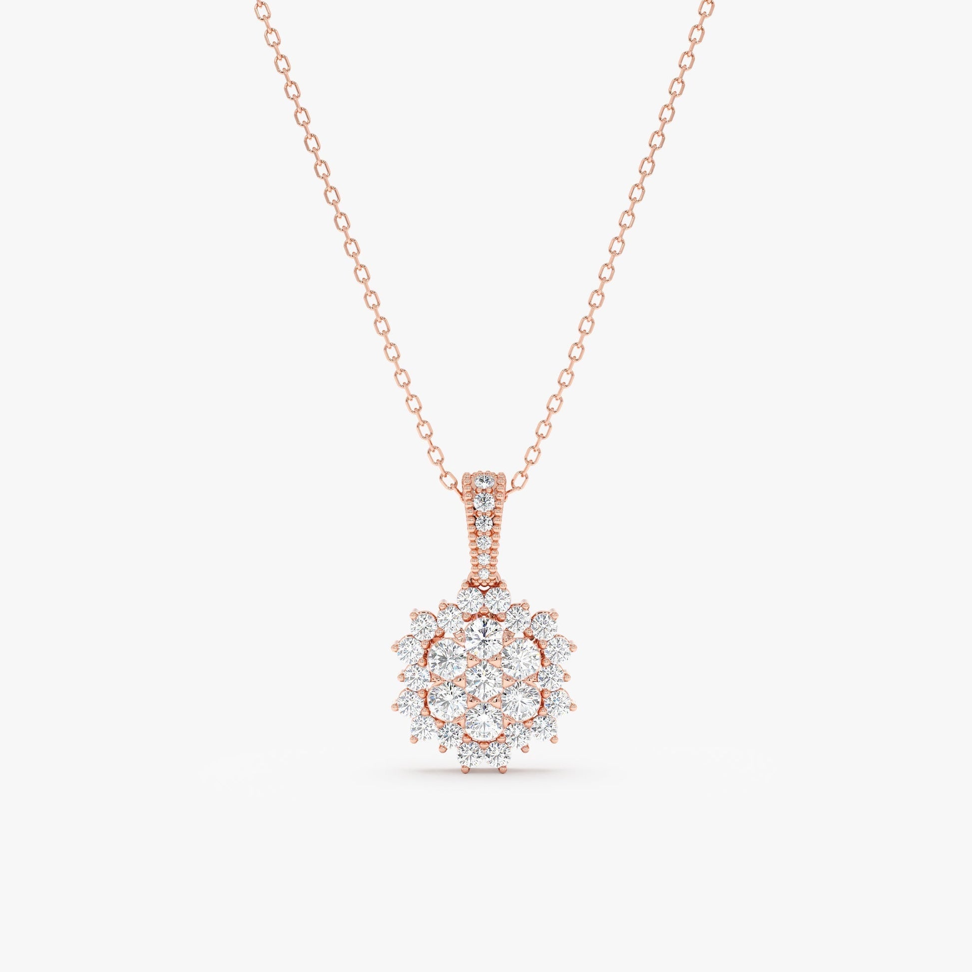 1.0 CT Round Bezel Solitaire Lab Grown Diamond Necklace