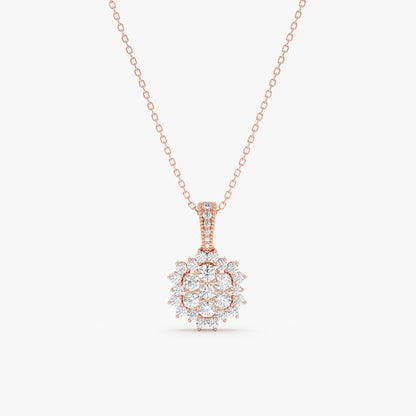 1.0 CT Round Bezel Solitaire Lab Grown Diamond Necklace