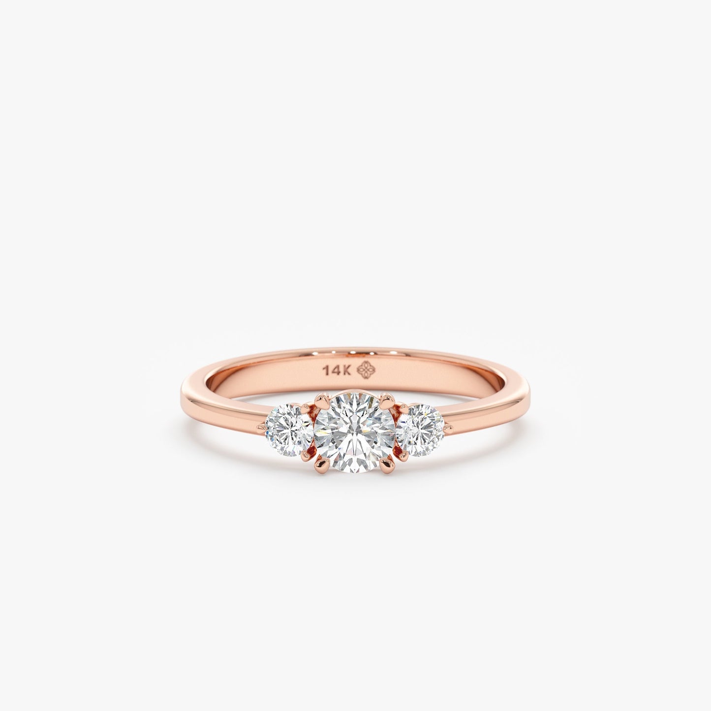 2 CT Round Three Stones Lab Grown Diamond Engagement Ring