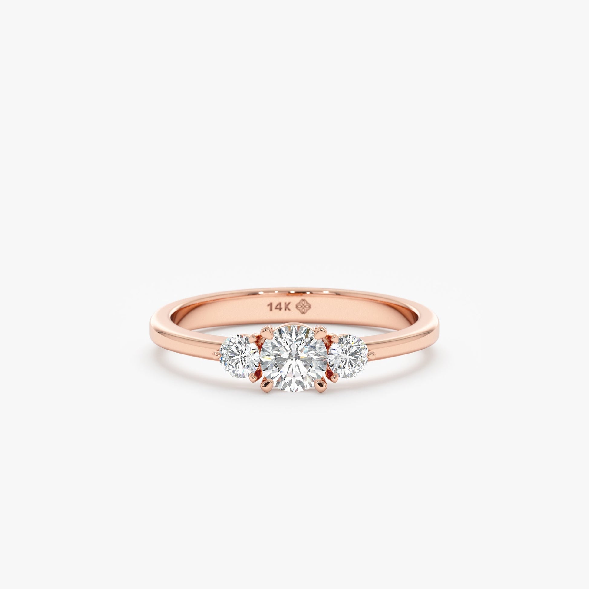 2 CT Round Three Stones Lab Grown Diamond Engagement Ring