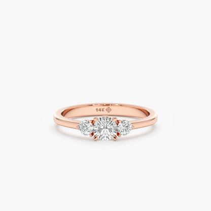 2 CT Round Three Stones Lab Grown Diamond Engagement Ring