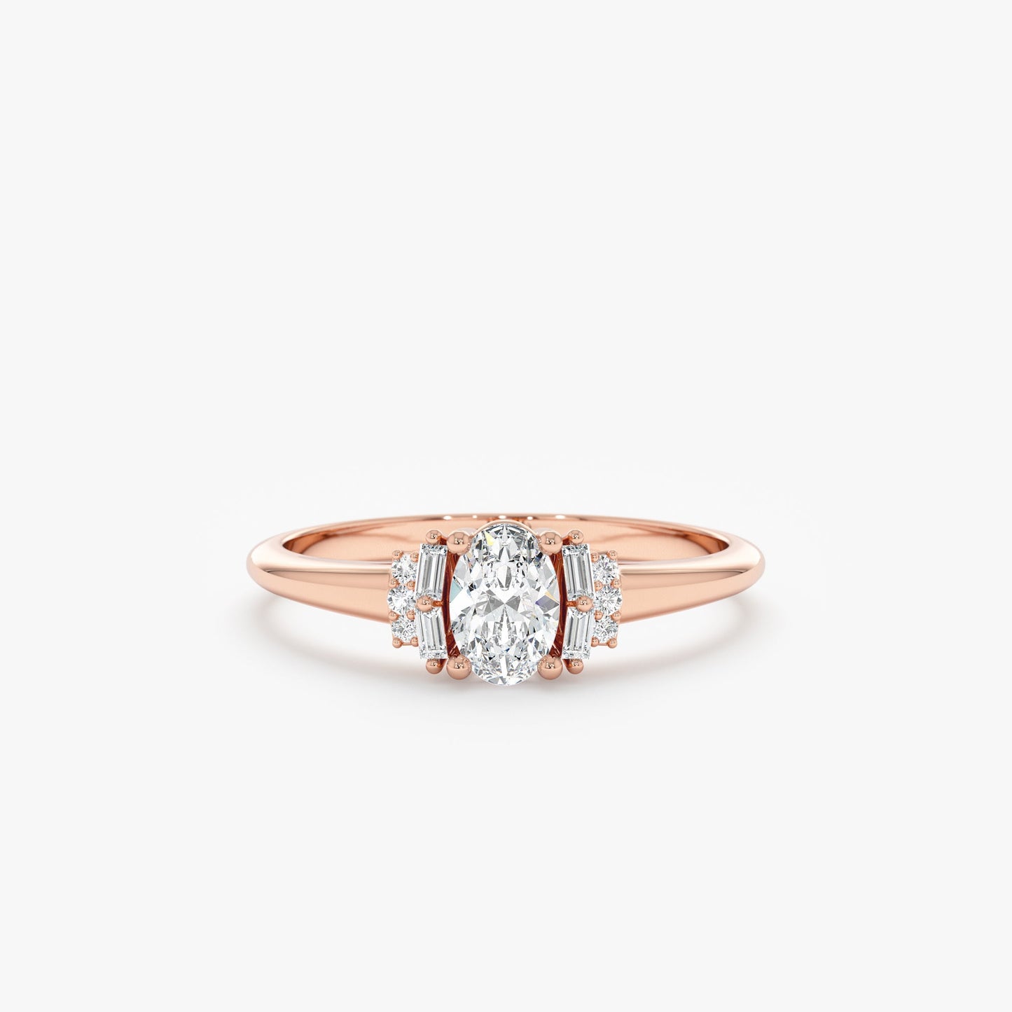 2 CT Round Three Stones Lab Grown Diamond Engagement Ring