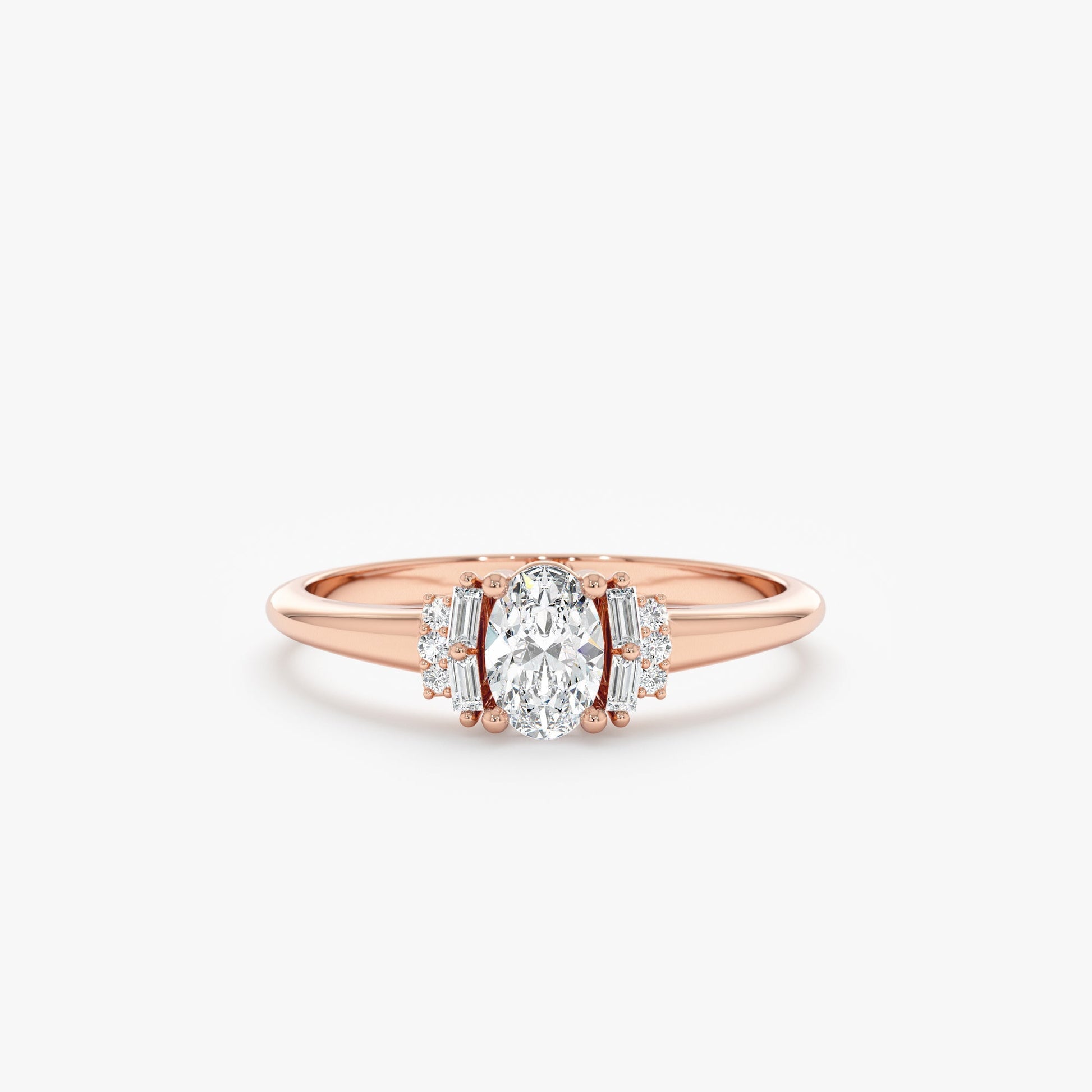 2 CT Round Three Stones Lab Grown Diamond Engagement Ring