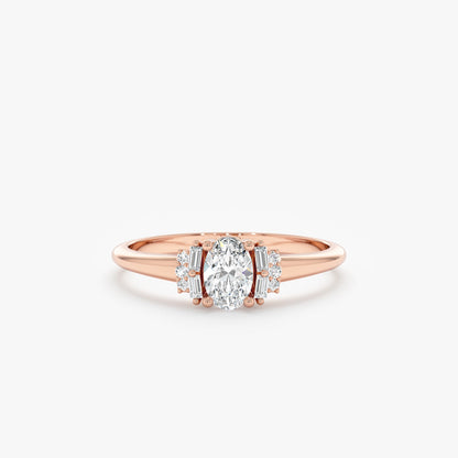 2 CT Round Three Stones Lab Grown Diamond Engagement Ring