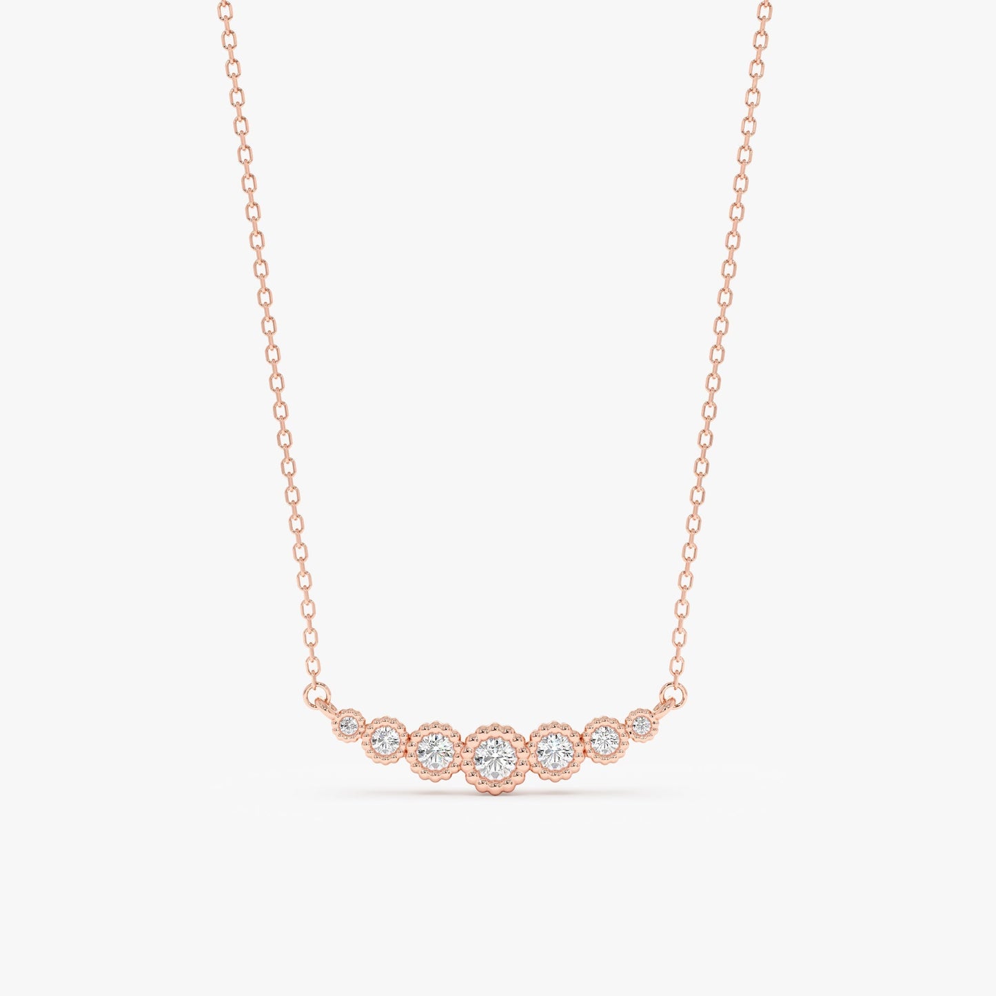 1.0 CT Round Bezel Solitaire Lab Grown Diamond Necklace