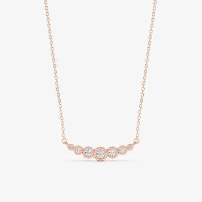 1.0 CT Round Bezel Solitaire Lab Grown Diamond Necklace